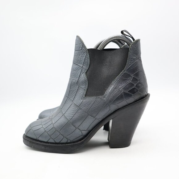 Acne Studios Star Chelsea Bootie Women's EU 36 Metallic Gray Leather Ankle Boots - Picture 5 of 11